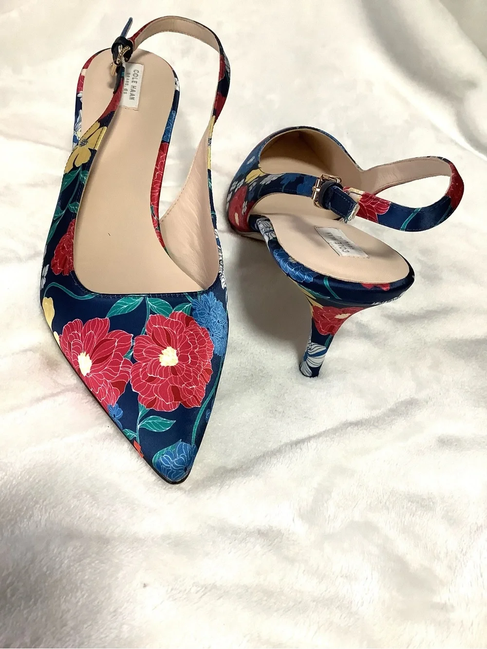 Cole Haan Sz 11B Vesta Floral Slingback Heels, Pumps ~ New Without Box